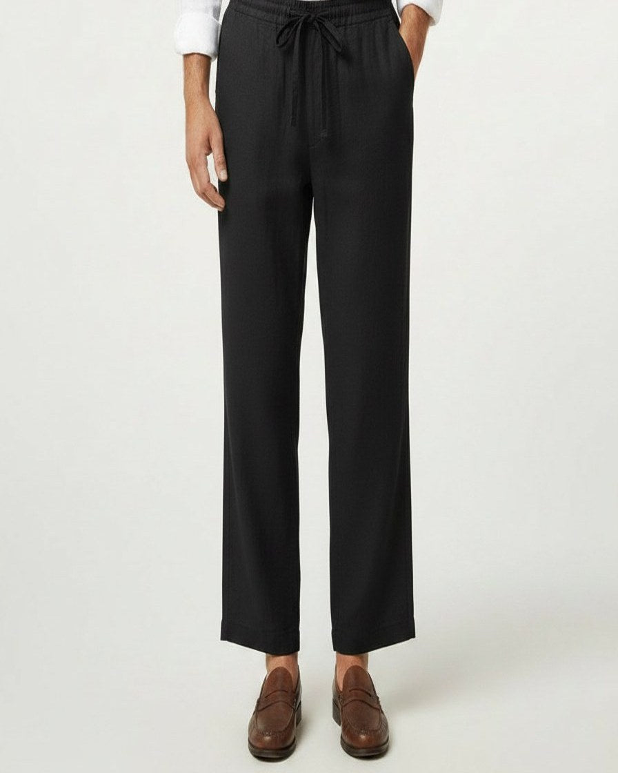 Lars Trousers - Relaxed Linen in Black