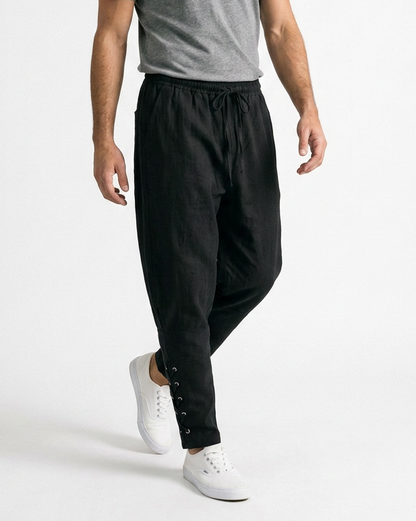Jaan Trousers - Relaxed Linen in Black
