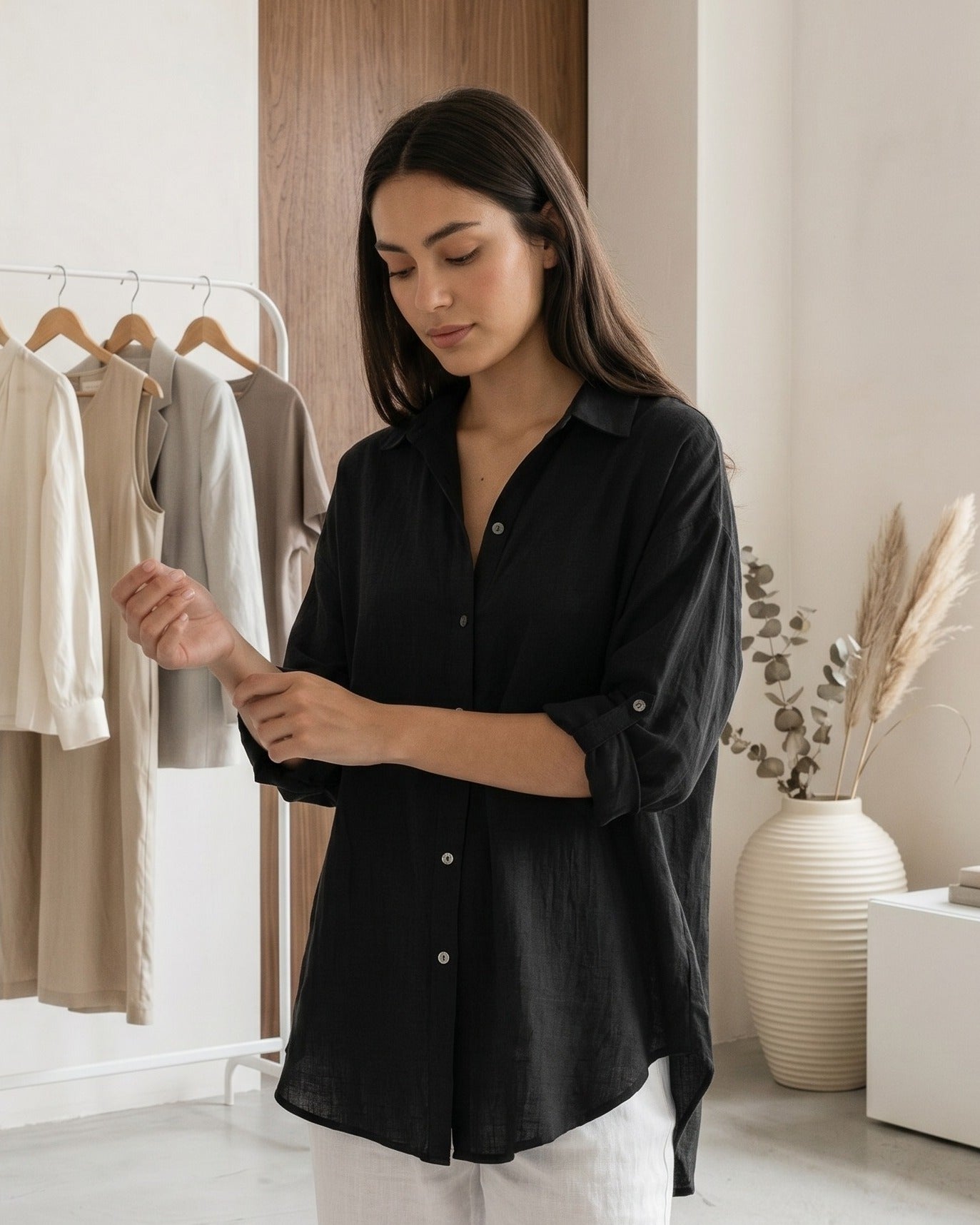 Mael Shirt - Relaxed Linen in Black