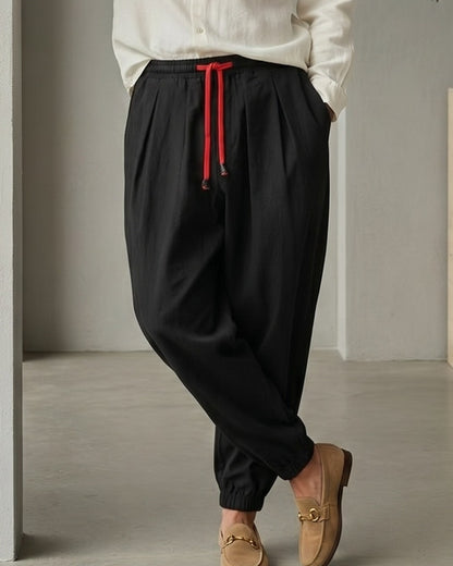 Jaan Trousers - Linen in black