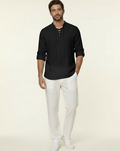 Nils Shirt - Linen in black