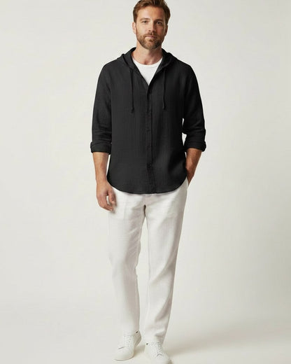 Tane Shirt - Linen in Black