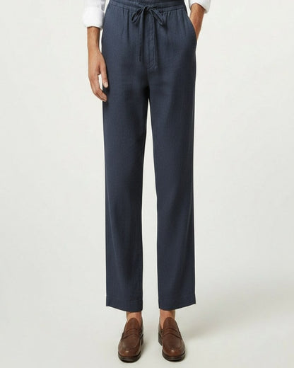 Lars Trousers - Relaxed Linen in Dark Blue