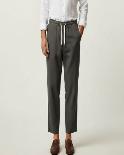 Pael Trousers - Relaxed Linen in Dark Gray