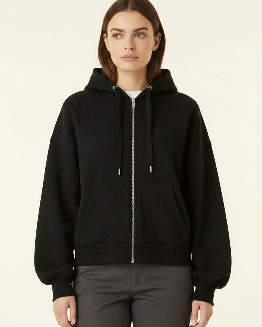 Daan Hoodie - Relaxed Zip in DarkGray