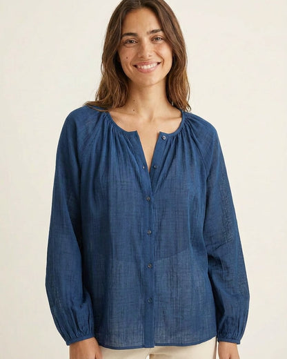 Luca Shirt - Relaxed Linen in Deep Blue