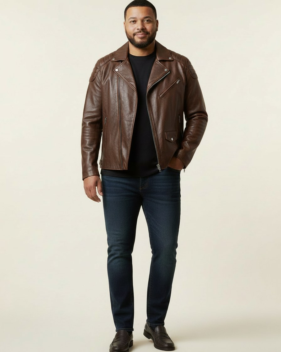 Marc Jacket - Faux Leather in Do Old  Brown