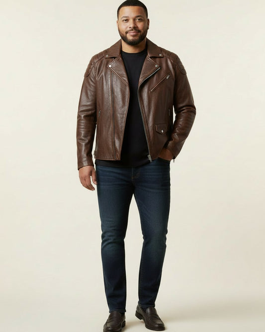 Marc Jacket - Faux Leather in Do Old  Brown