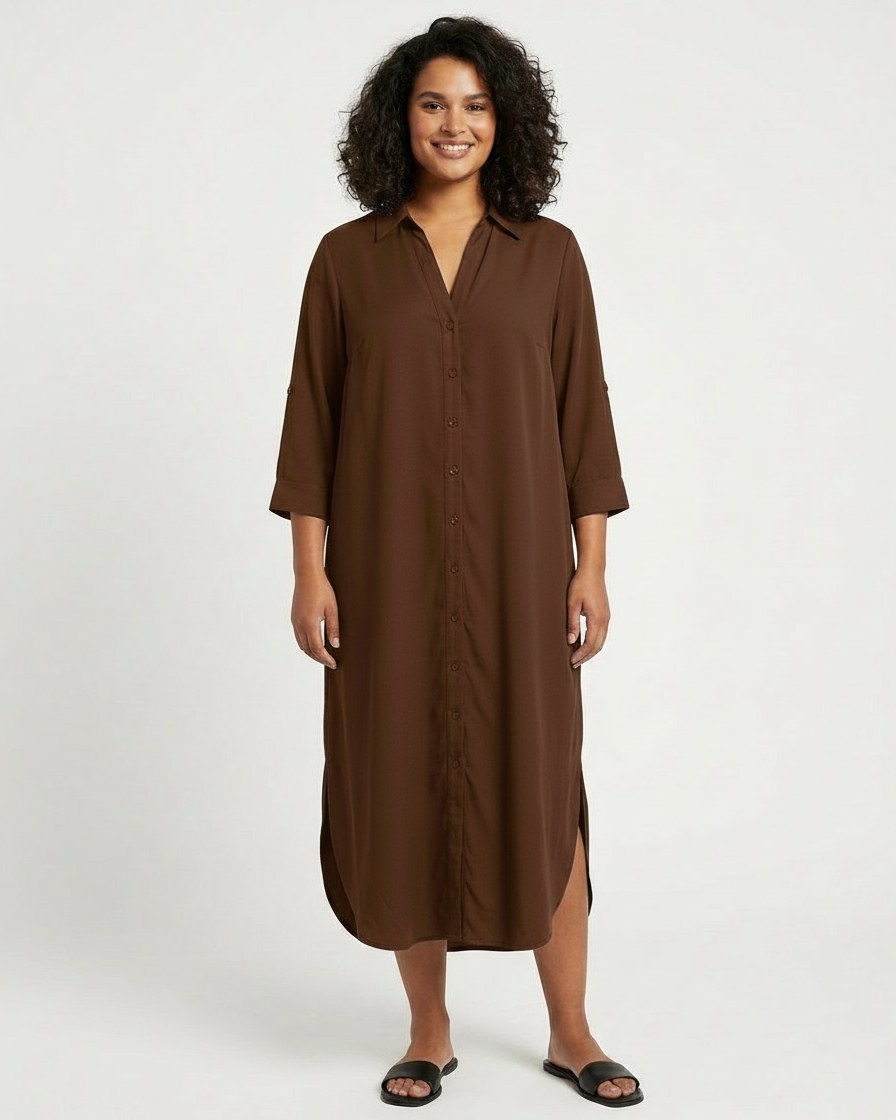Aster Dress - Relaxed in Donkerbruin