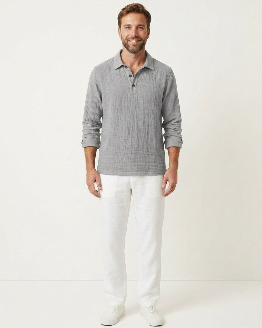 Ugo T-Shirt - Relaxed Linen in Gray