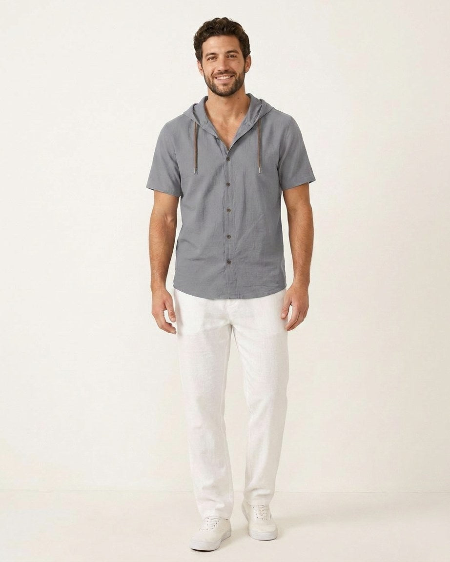 Daan Shirt - Relaxed Linen in Gray