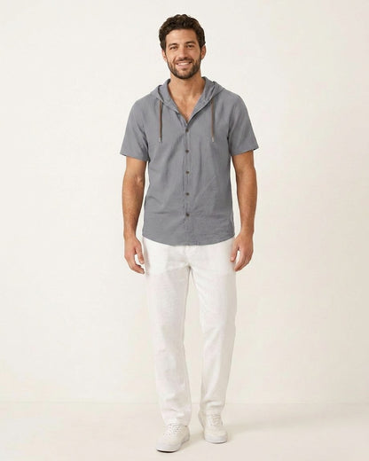 Daan Shirt - Relaxed Linen in Gray