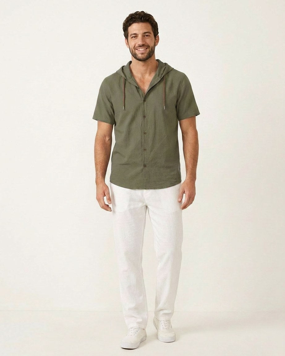 Daan Shirt - Relaxed Linen in Green