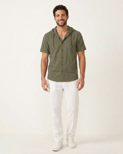 Daan Shirt - Relaxed Linen in Green