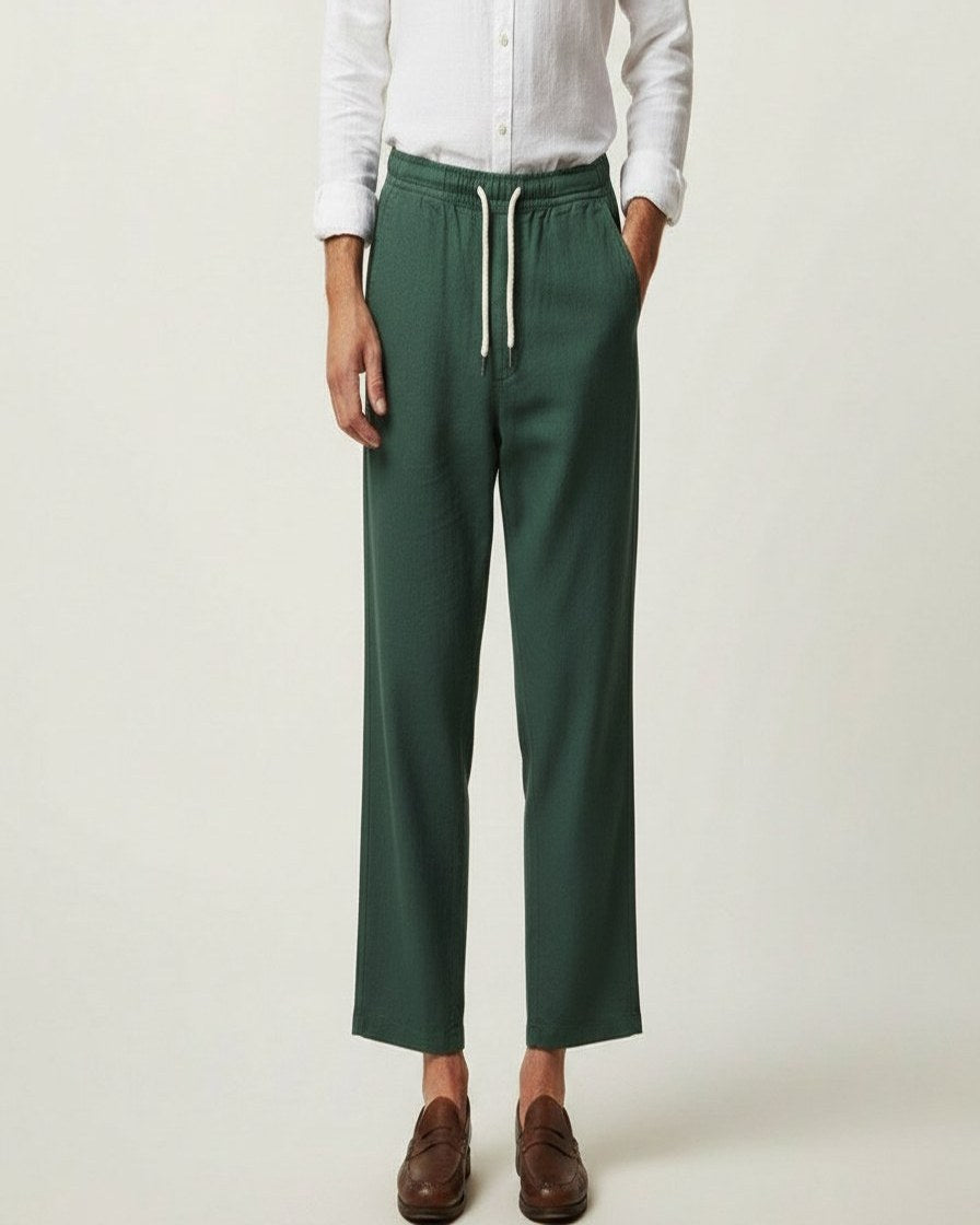 Pael Trousers - Relaxed Linen in Green