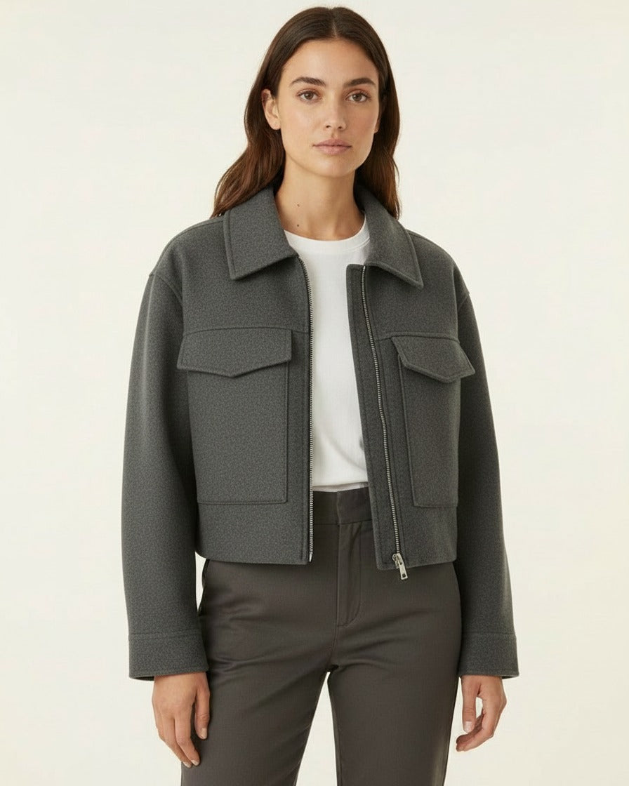 Oran Jacket - Zip in grey