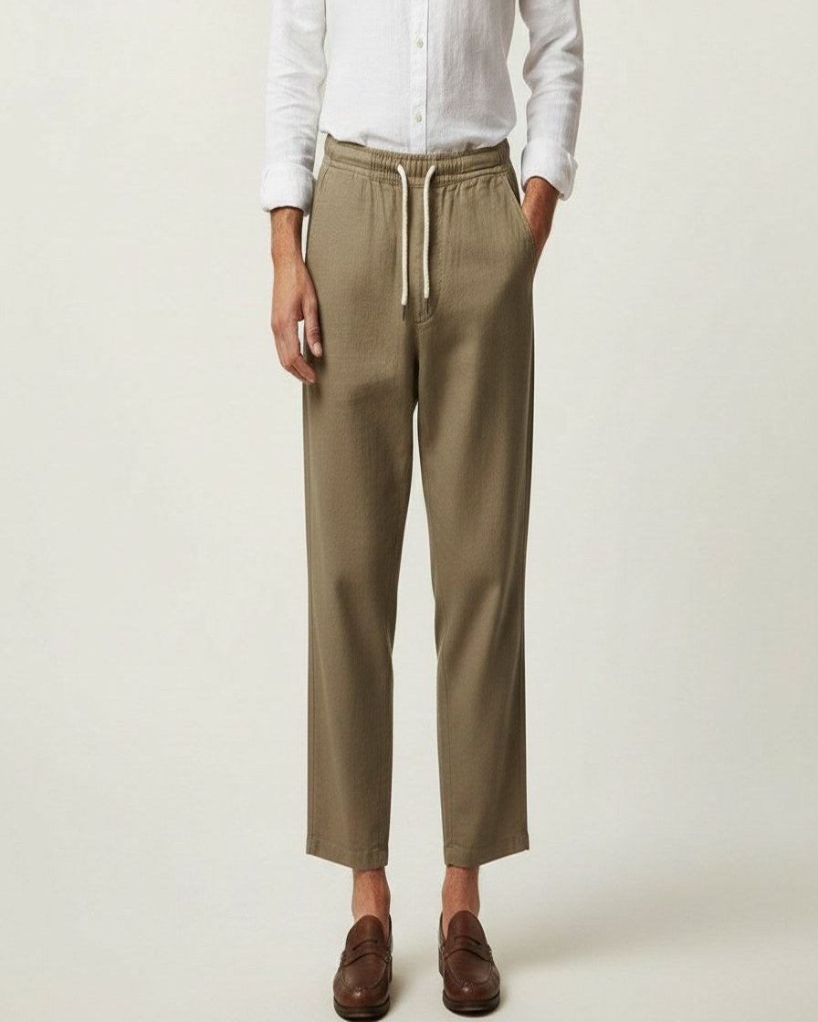 Pael Trousers - Relaxed Linen in Khaki