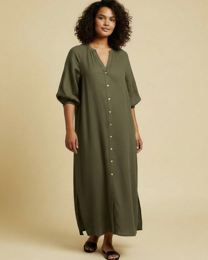 Tael Dress - Relaxed Linen in Khaki