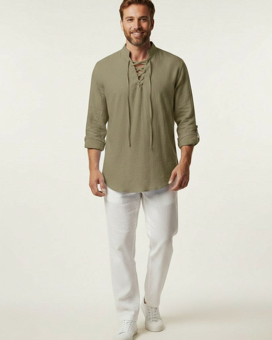 Vael Shirt - Relaxed Denim in Khaki