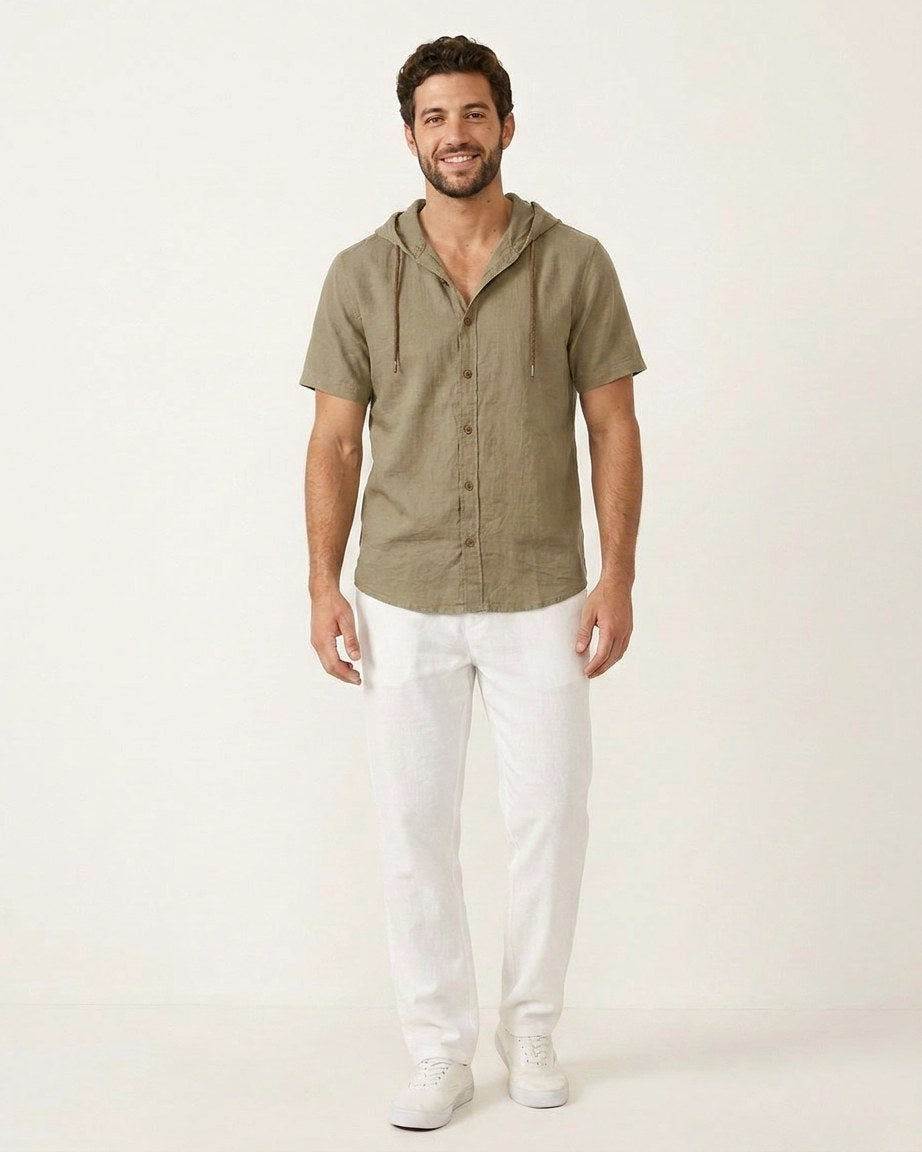 Daan Shirt - Relaxed Linen in Khaki