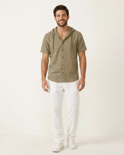 Daan Shirt - Relaxed Linen in Khaki