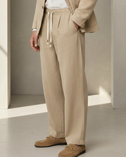 Cove Trousers - Relaxed Wide-Leg Linen in Khaki