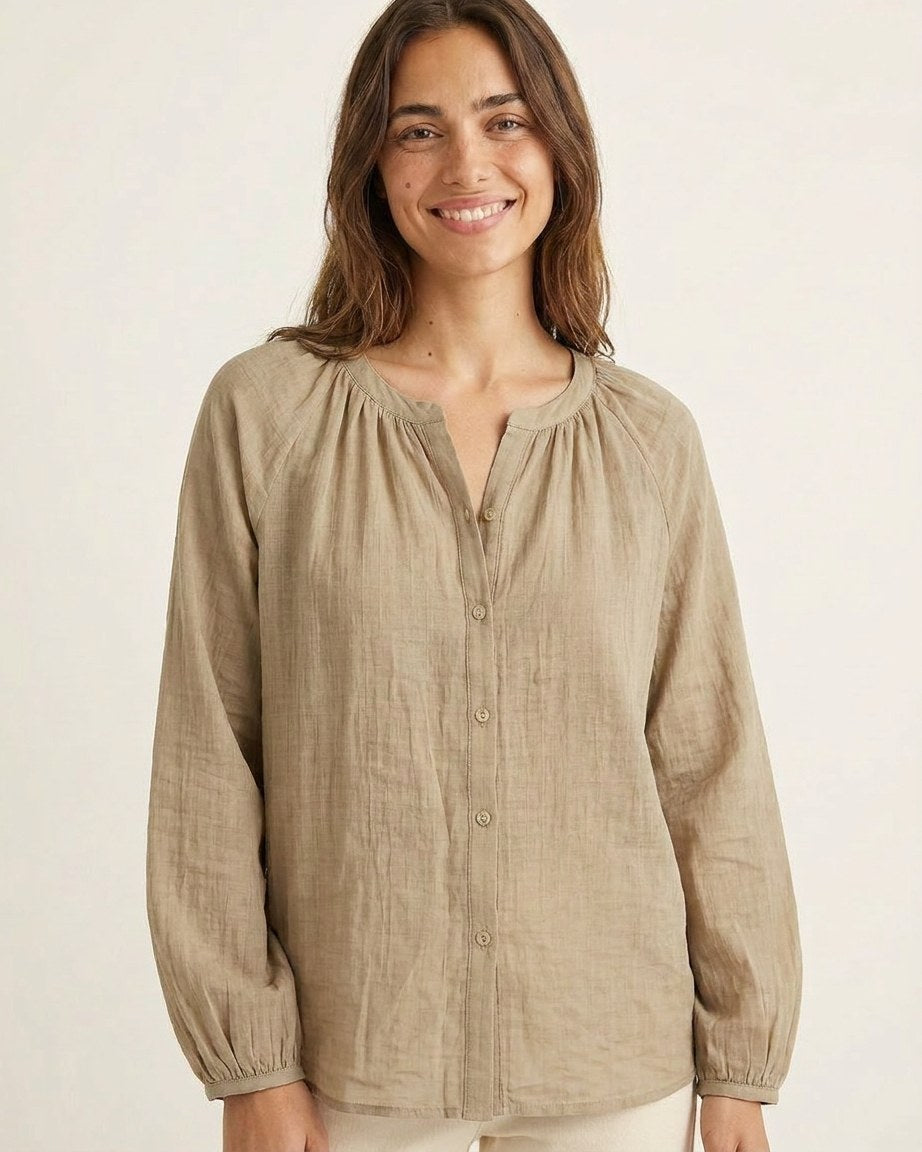Luca Shirt - Relaxed Linen in Khaki