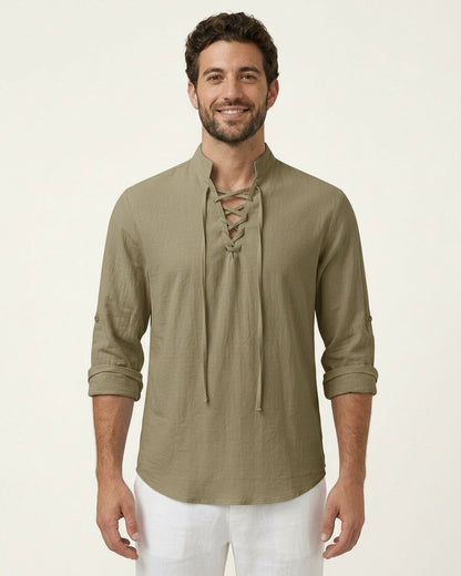 Xen Shirt - Linen in Khaki