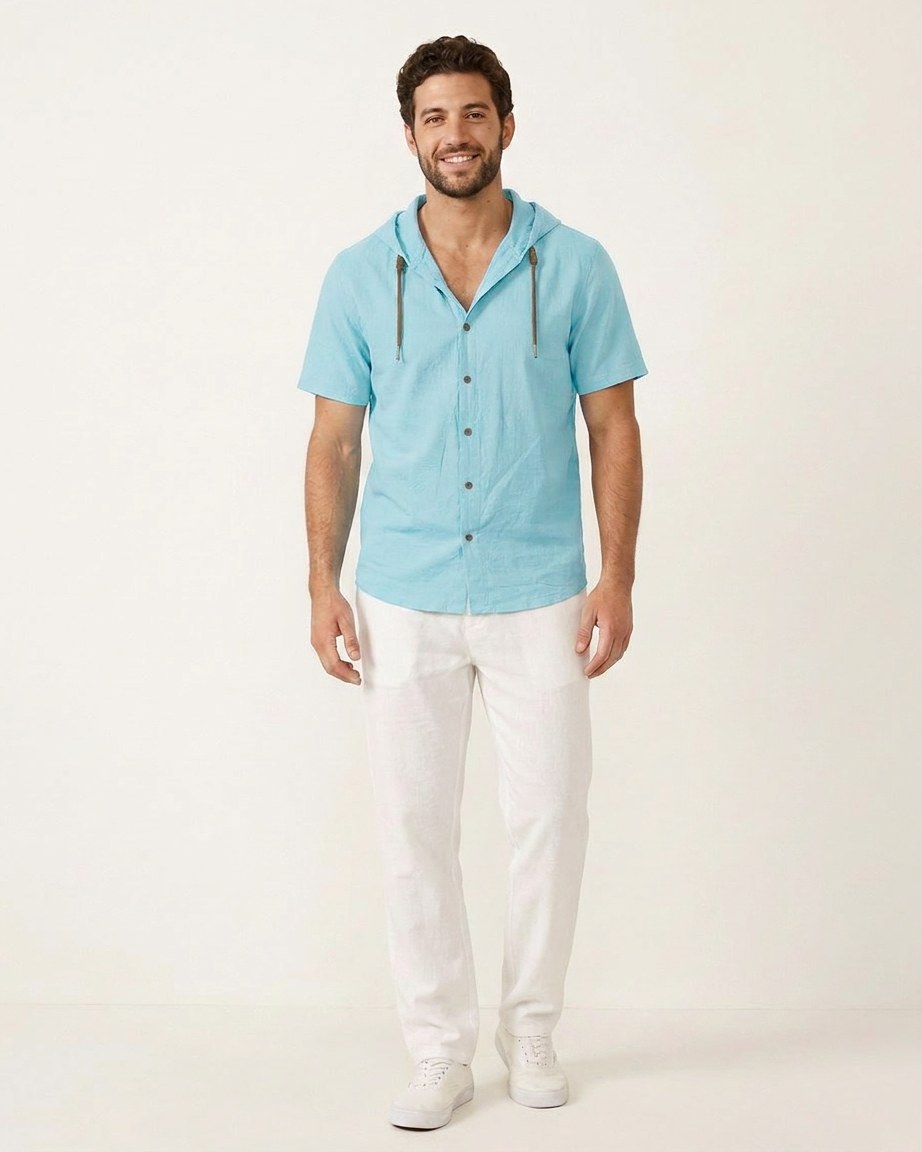 Daan Shirt - Relaxed Linen in Light blue