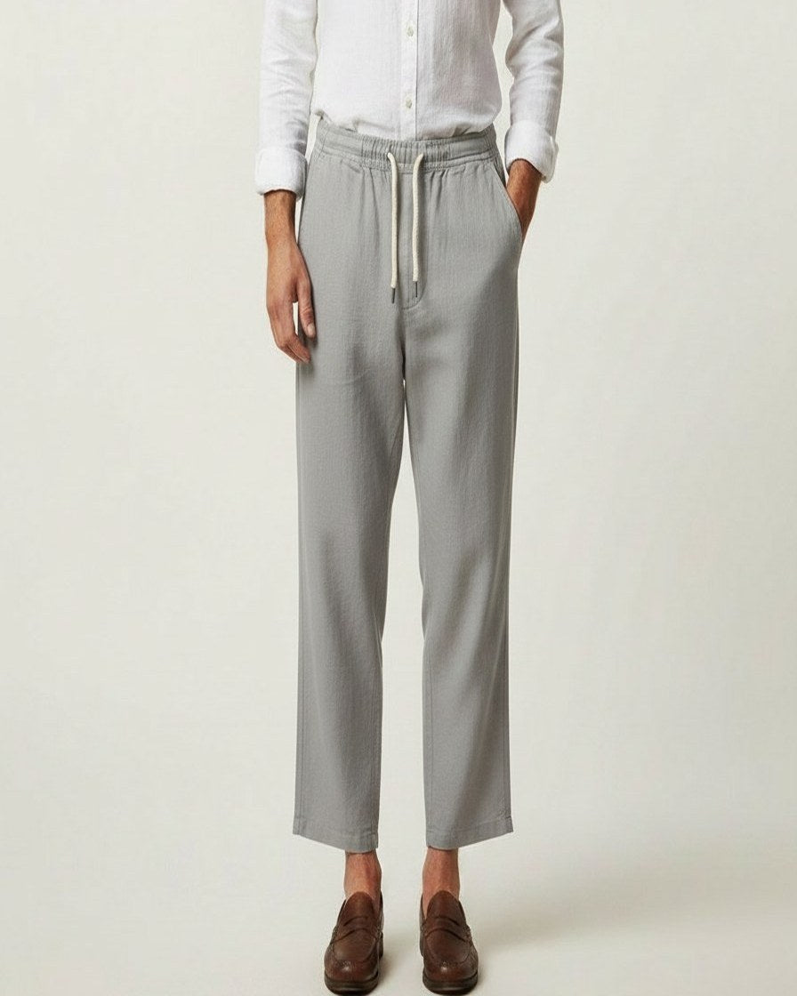 Pael Trousers - Relaxed Linen in Light Gray