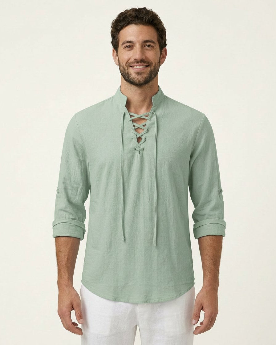 Xen Shirt - Linen in Light Green