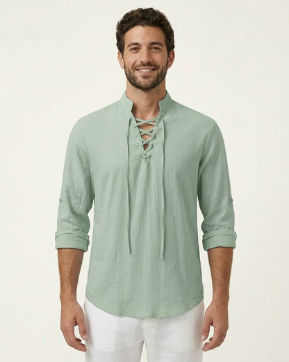 Xen Shirt - Linen in Light Green