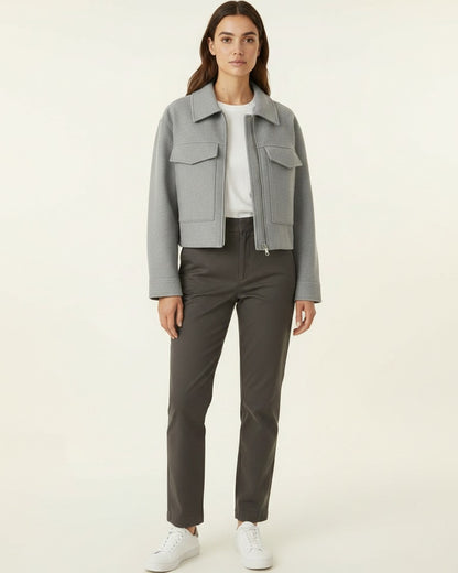 Oran Jacket - Zip in Light Grey