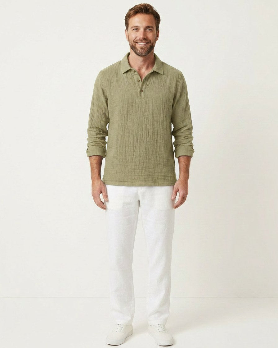 Ugo T-Shirt - Relaxed Linen in Light khaki