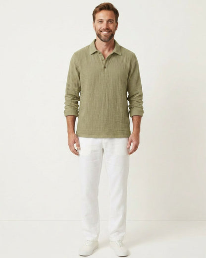 Ugo T-Shirt - Relaxed Linen in Light khaki