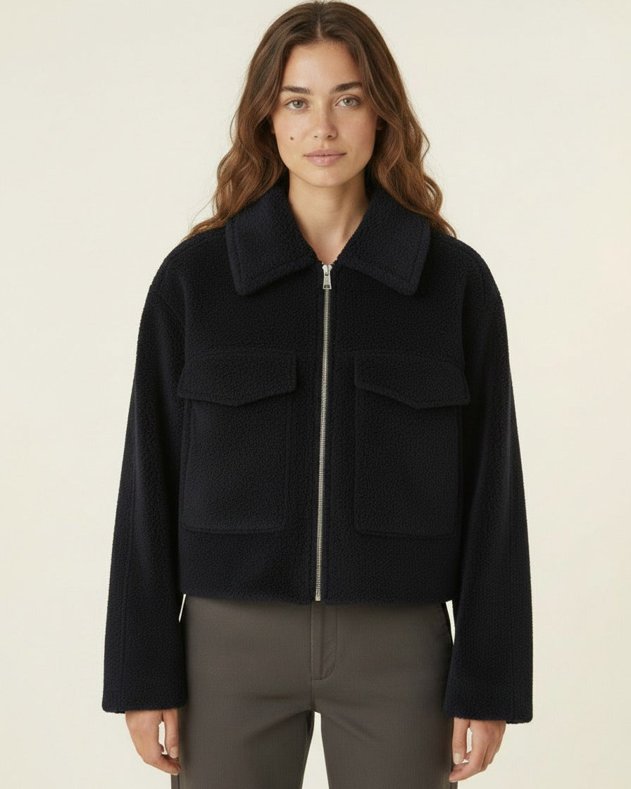Quai Jacket - Zip in navy blue