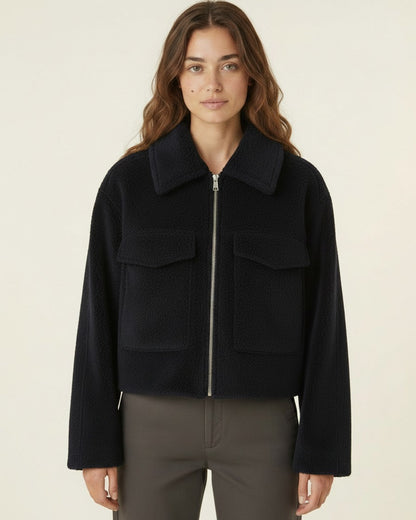 Quai Jacket - Zip in navy blue