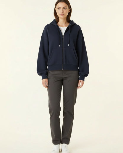 Daan Hoodie - Relaxed Zip in NavyBlue