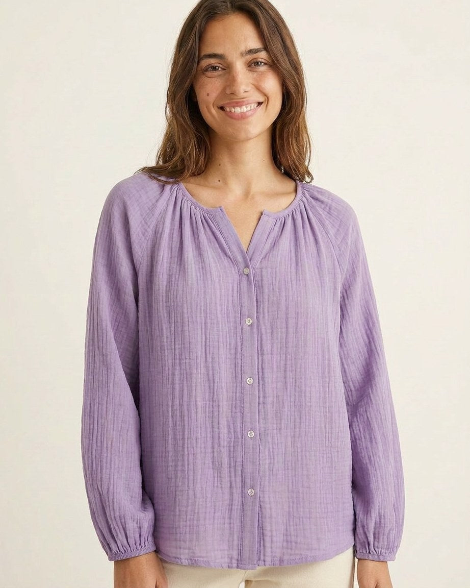 Luca Shirt - Relaxed Linen in Purple