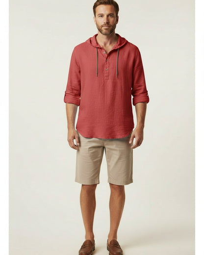 Ivo Shirt - Relaxed Linen in Red