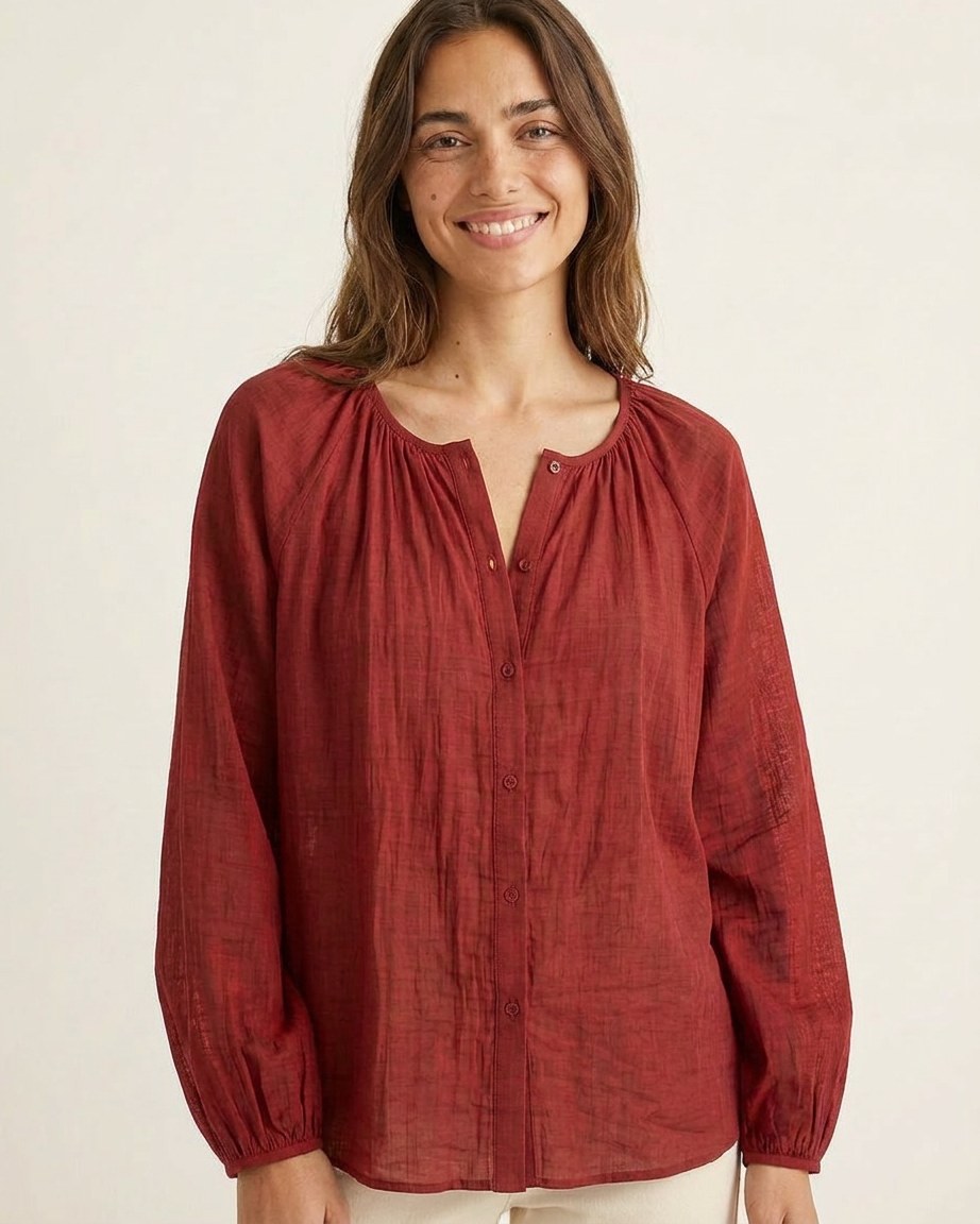 Luca Shirt - Relaxed Linen in Red