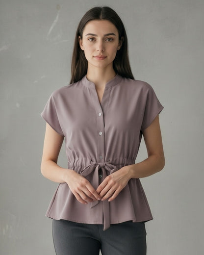 Finn Blouse - Stand-Collar in Red Shirt