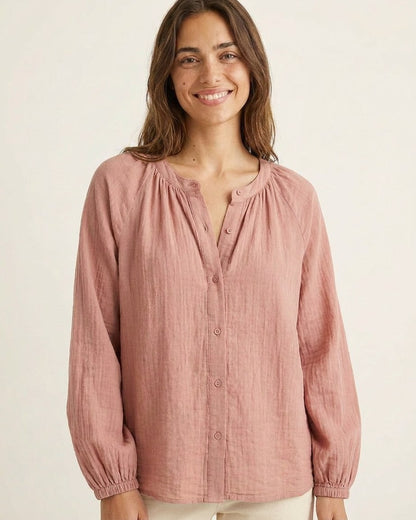Luca Shirt - Relaxed Linen in Rose Powder