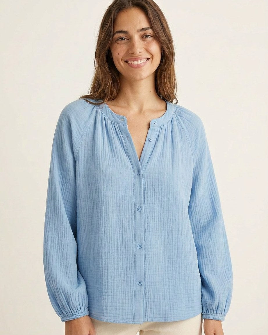 Luca Shirt - Relaxed Linen in Sky Blue