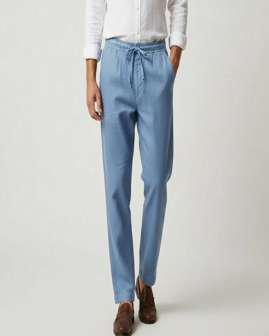 Lars Trousers - Relaxed Linen in Sky Blue