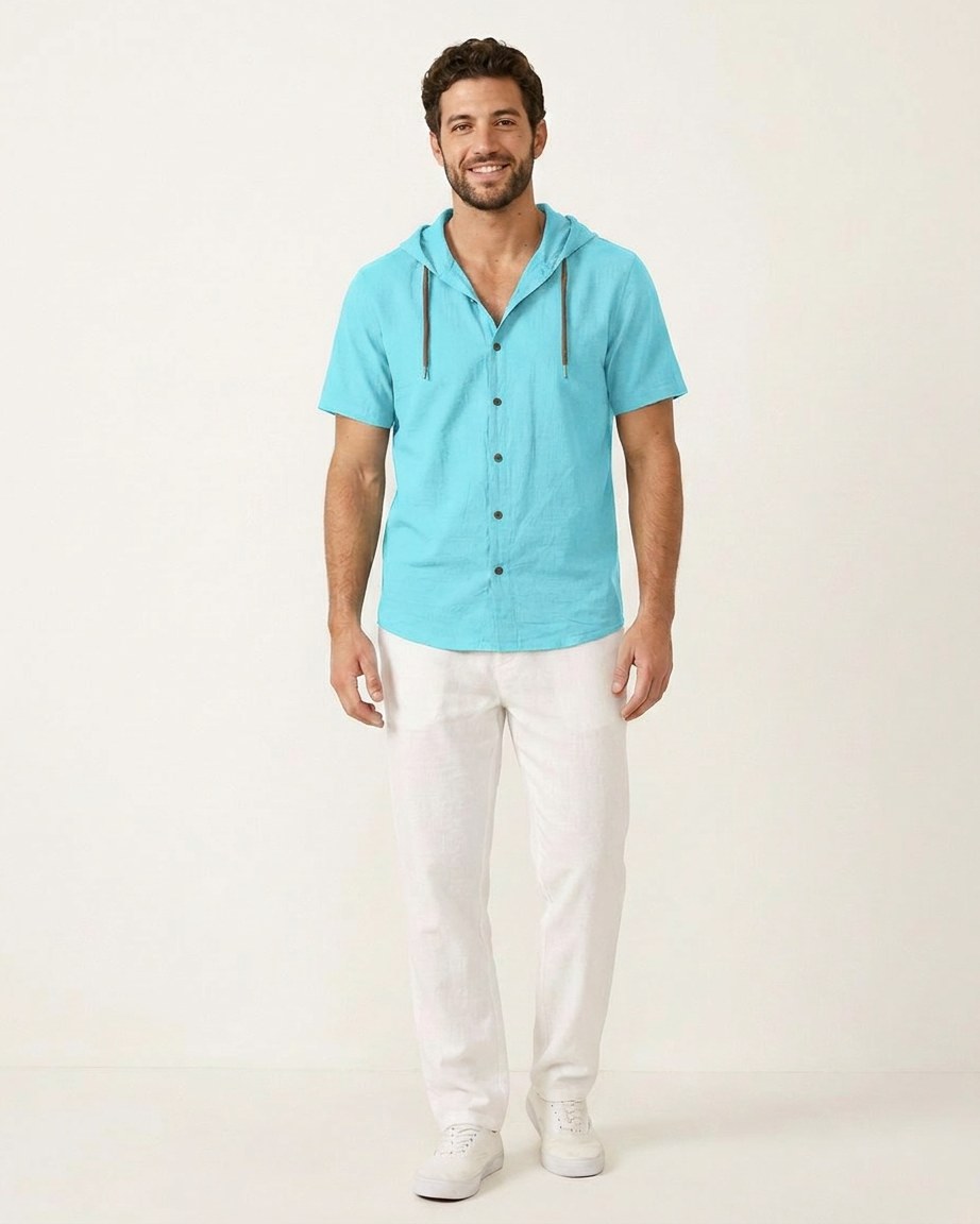 Daan Shirt - Relaxed Linen in Sky blue