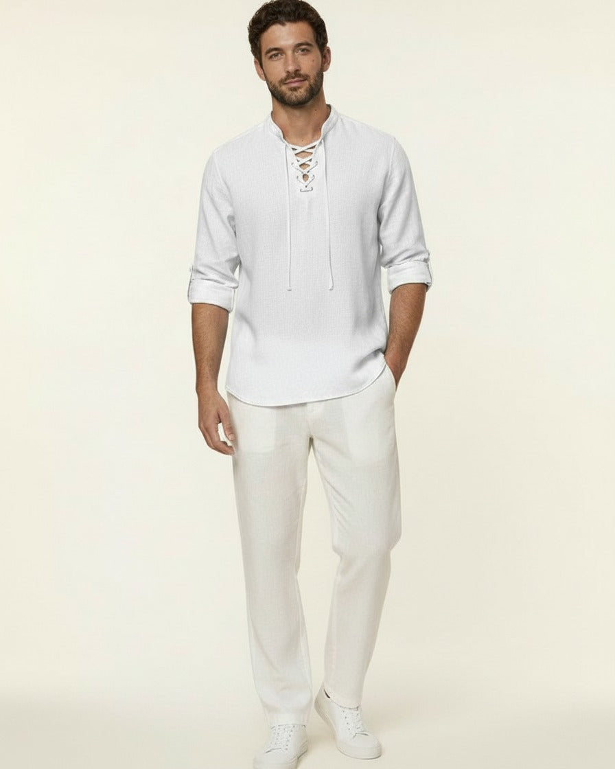 Nils Shirt - Linen in white