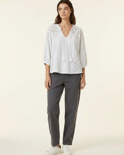 Hugo Blouse - Cotton in WHITE