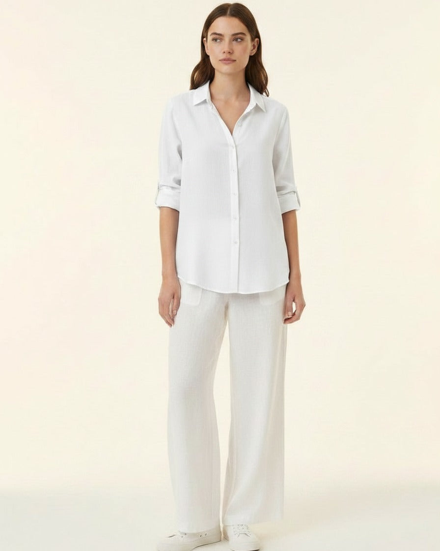 Lior Blouse - Relaxed Linen in White