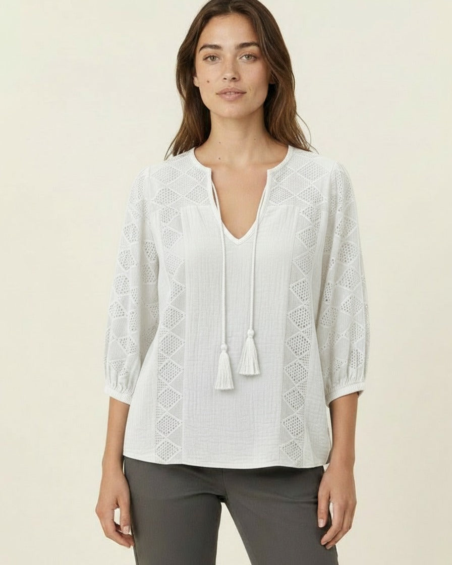 Luca Blouse - Cotton in WHITE